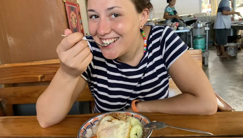 photo of my wife eating rice on optavia