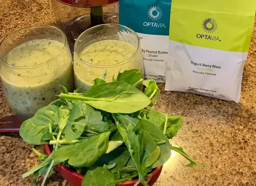 photo of optavia diet food - spinach