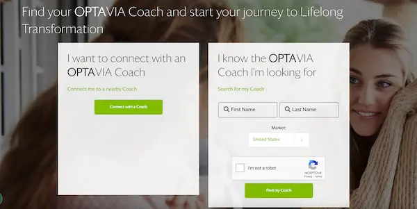 photo of optavia website if you buy without a coach