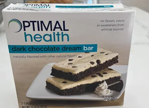 photo of optavia bar from optimal health 3 and 3 plan