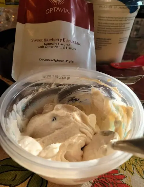 photo of Optavia Blueberry Biscuit Yogurt Hack