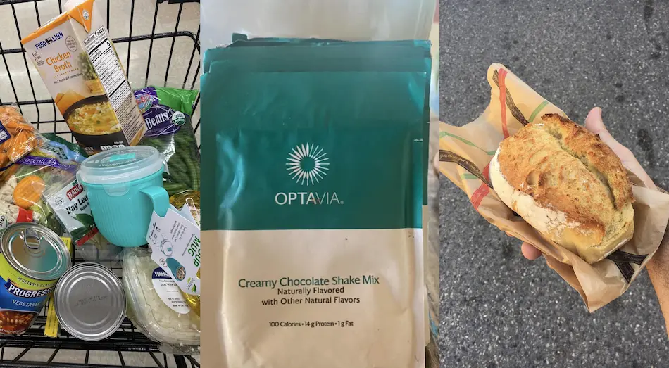 photo of my optavia foods and fuelings