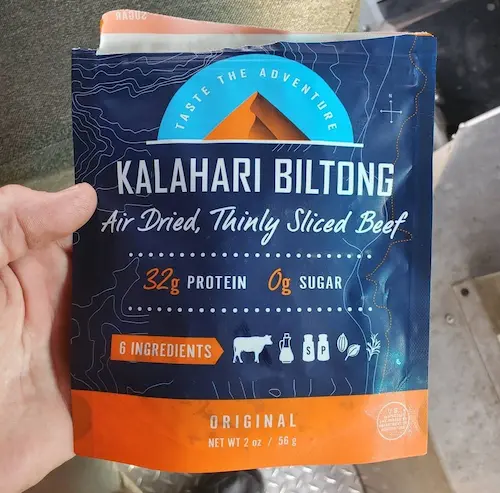 photo of one of the best tasting optavia fueling alternative - Kalahari biltong