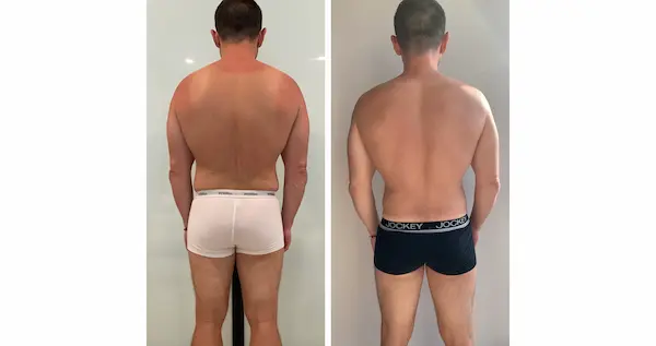my before and after photos from doing optavia for 3 weeks - back shot