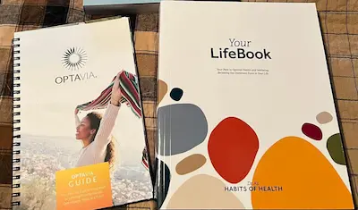 photo of optavia book and health assessment