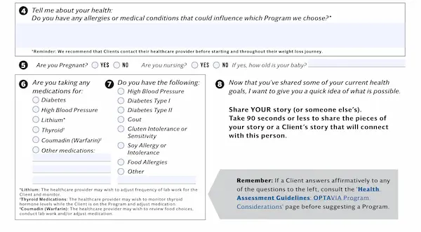 photo of optavia health assessment part 2