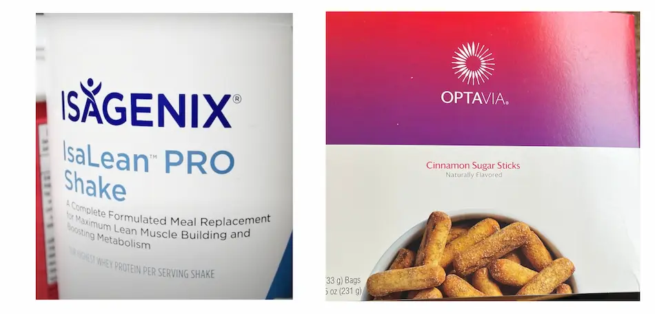 photo of optavia and isagenix shakes