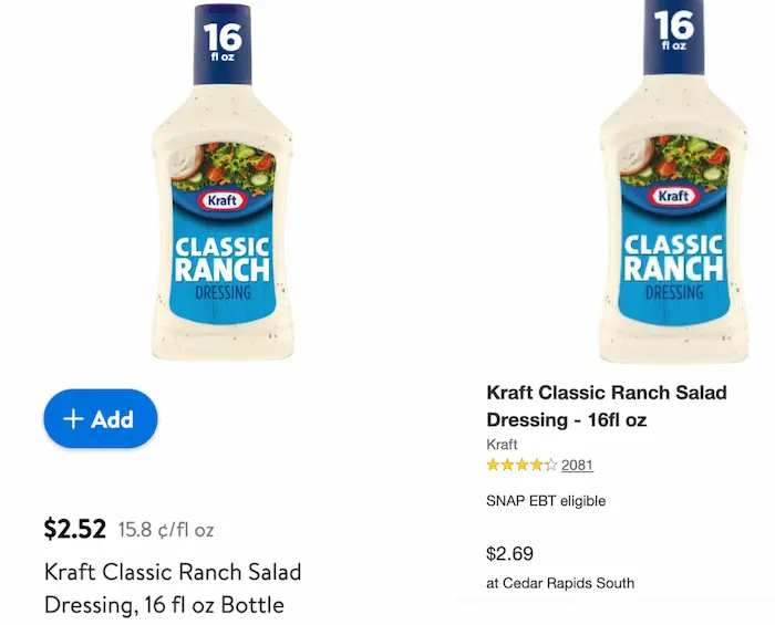 photo of different prices for the same product