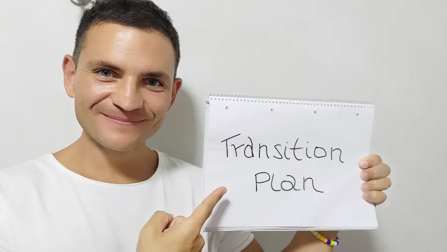 photo of me where I hold the paper with optavia transition plan