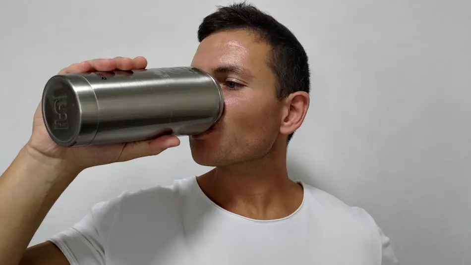 photo of me drinking water from my optavia water bottle