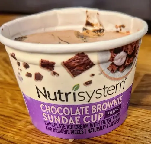 photo of my favorite Nutrisystem snack - Chocolate brownie sundae cup