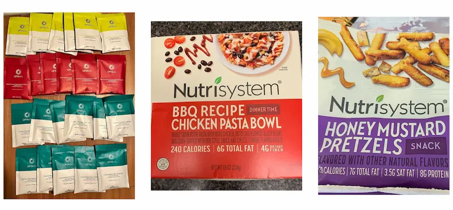 photo of Optavia and Nutrisystem products