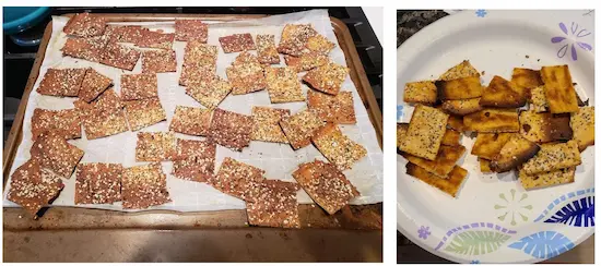 Photo of mac and cheese crackers on the plate