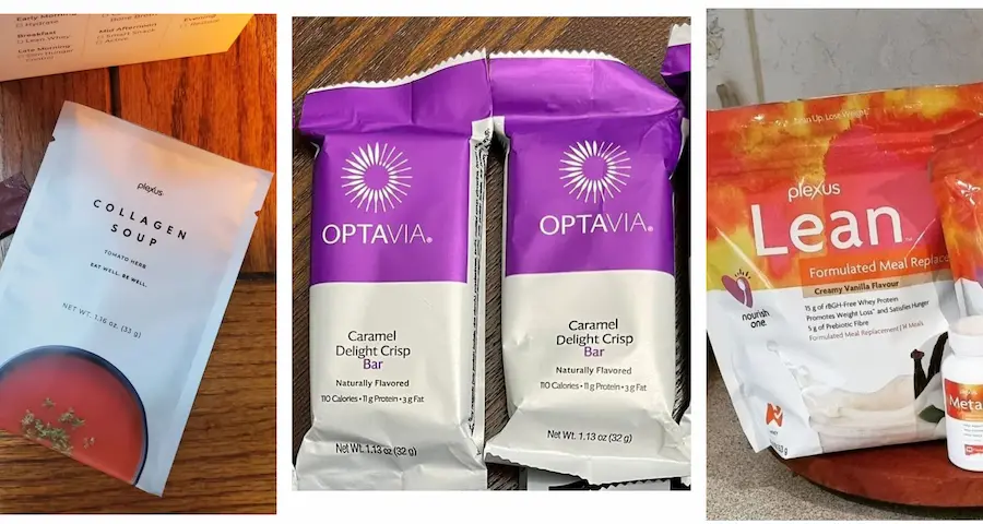 photo of optavia and plexus products together