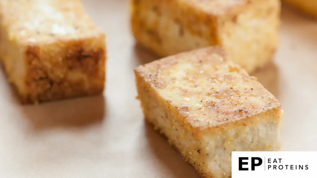 A plate of almond-crusted tofu 