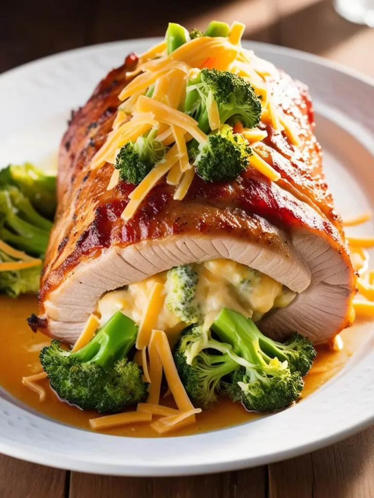 A sliced pork loin stuffed with pineapple and jalapeno peppers.