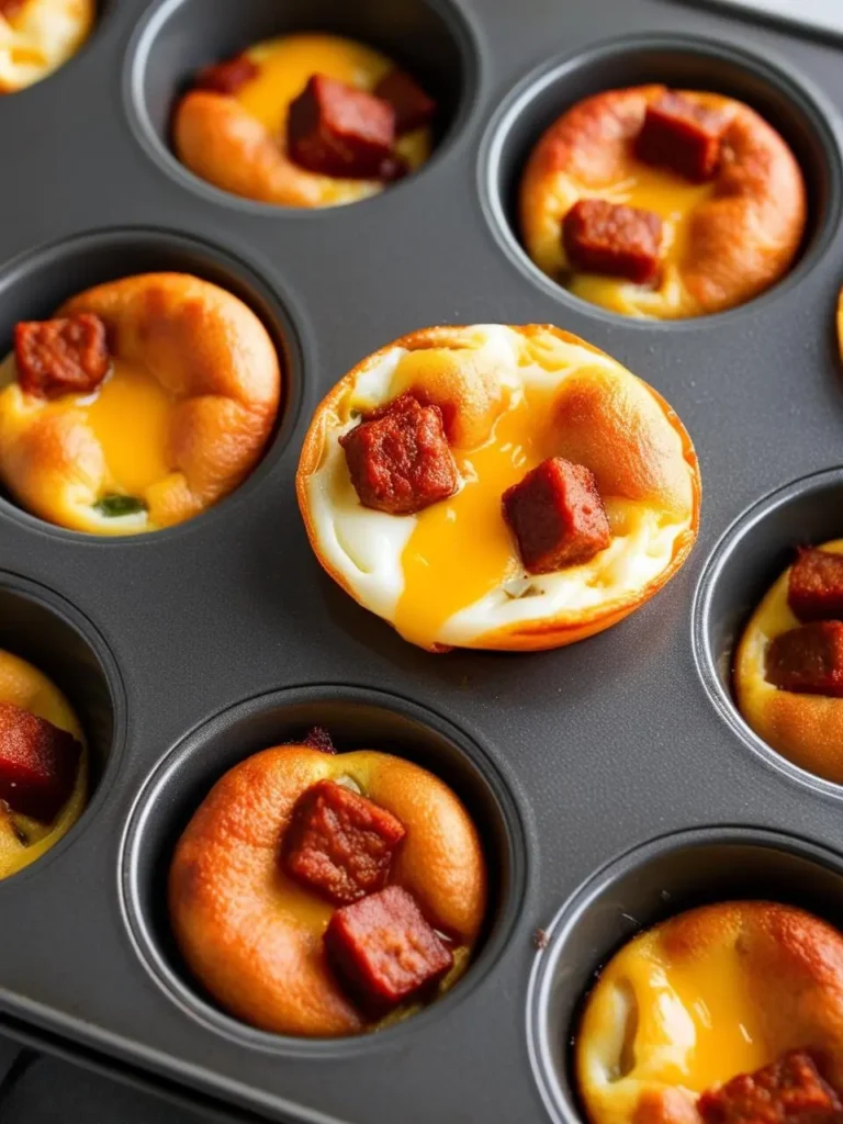 A plate of chorizo and pepper jack egg bites 