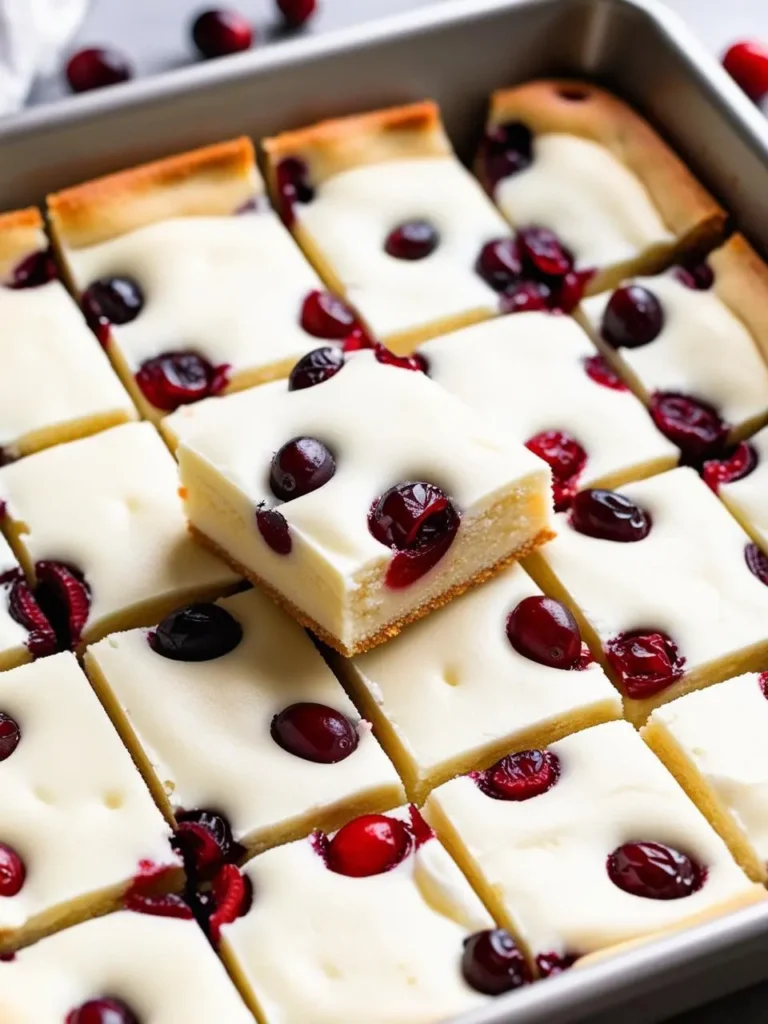 A tray with white chocolate cranberry shortbread