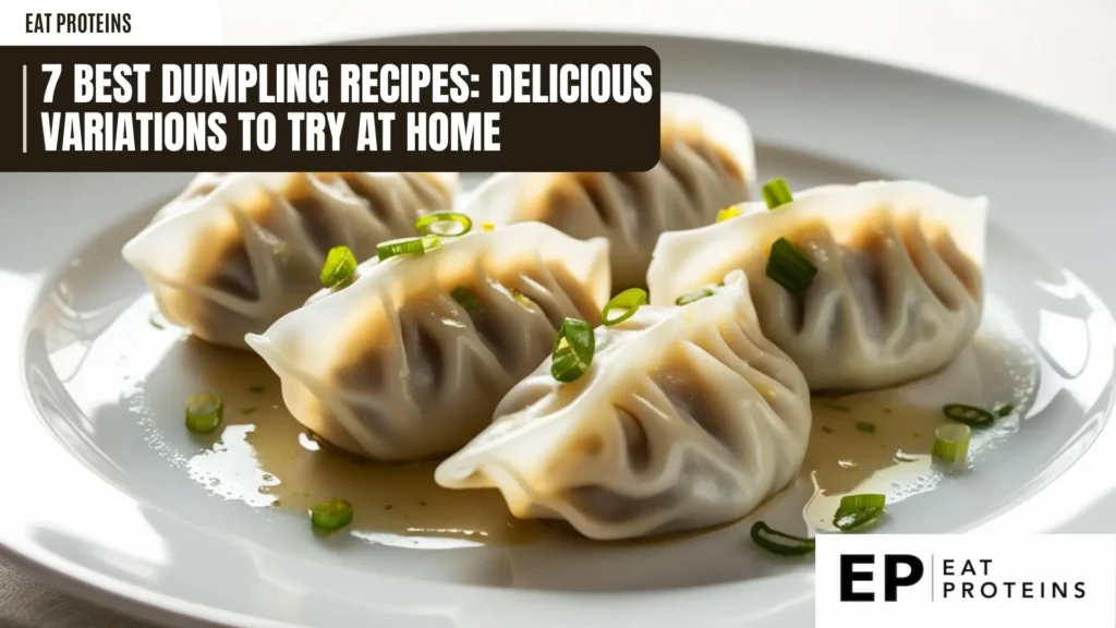 a plate of steamed dumplings with green onion garnish, served with a dipping sauce.