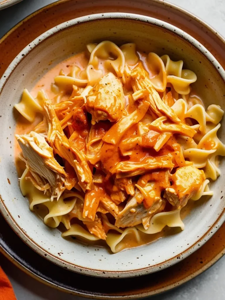 A bowl of creamy chicken paprikash with egg noodles, a classic Hungarian dish.