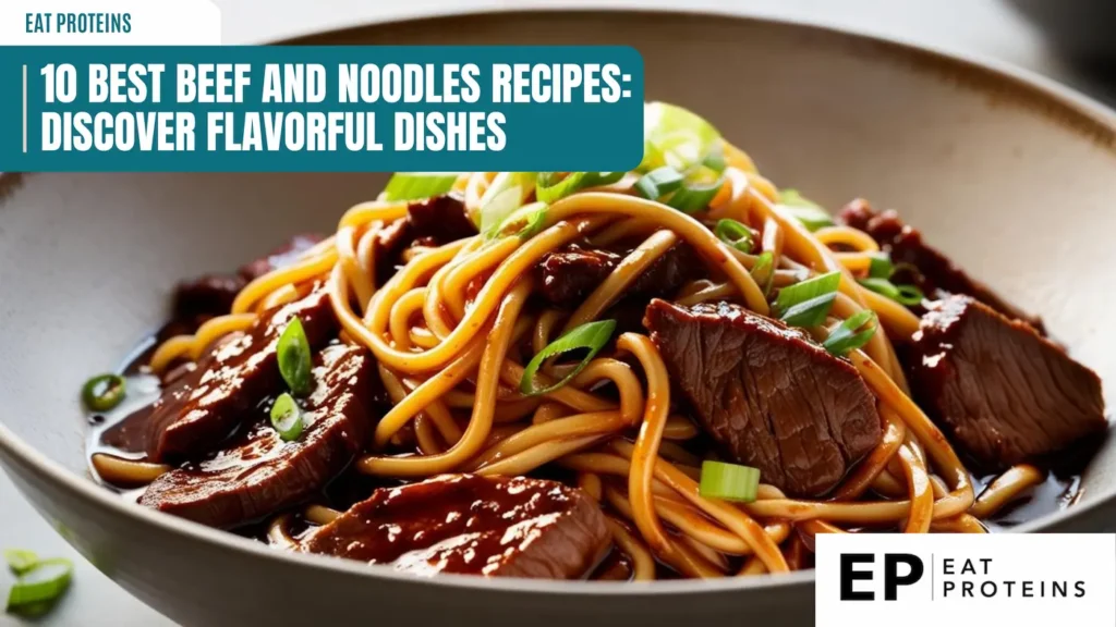 A bowl of savory beef noodles. Tender slices of beef are nestled amongst a bed of golden noodles, all coated in a rich, dark sauce. The dish is garnished with chopped green onions, adding a fresh and vibrant touch. The image evokes the aroma of savory spices and the promise of a delicious and satisfying meal.