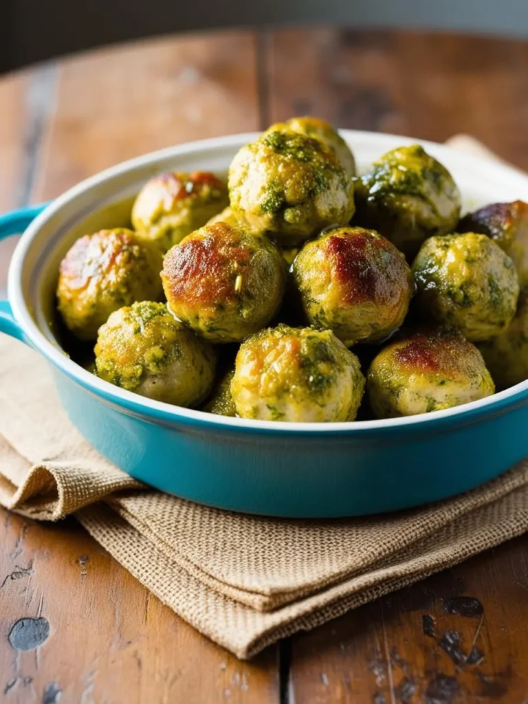 A bowl of flavorful chicken meatballs simmering in a rich, golden curry sauce. The meatballs are nestled on a bed of fluffy white rice and garnished with fresh cilantro. The image evokes the aroma of exotic spices and the promise of a delicious and satisfying meal.