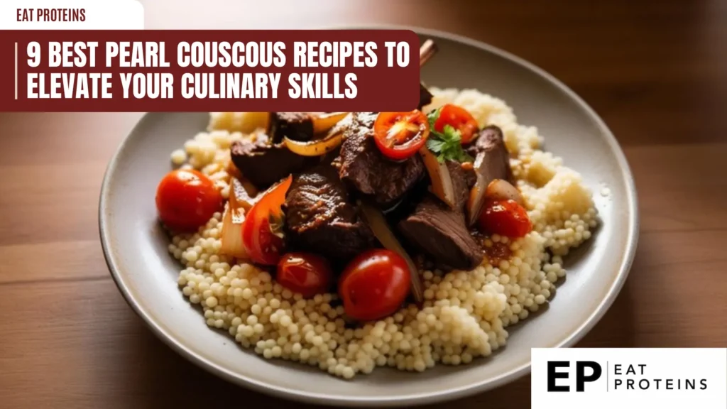 a close-up shot of a plate with moroccan spiced beef and couscous. the beef is dark brown and surrounded by red tomatoes and onions. the couscous is light and fluffy. the dish is presented in a rustic, earthy setting, highlighting its rich and savory nature